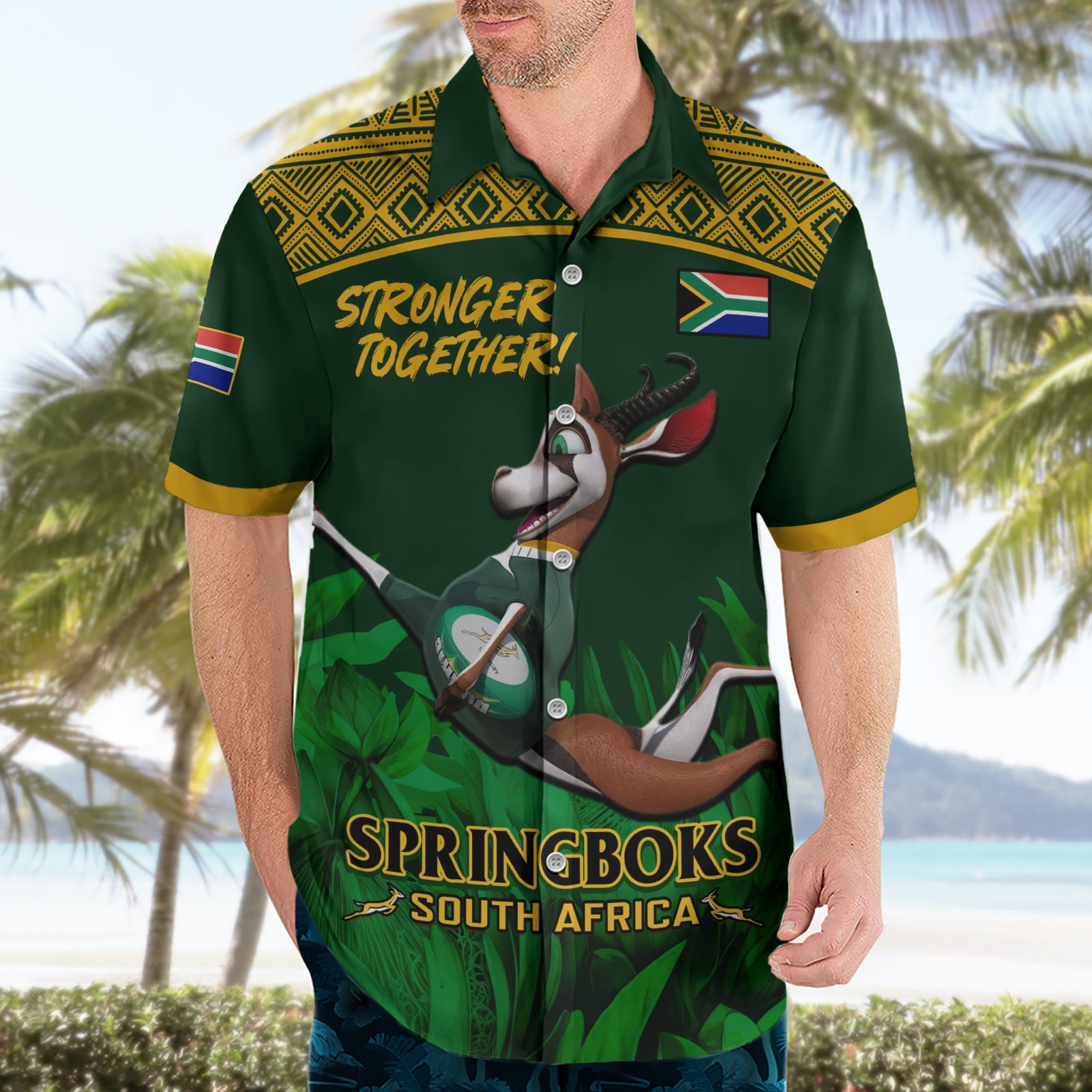 South Africa Rugby Hawaiian Shirt Go Bokke World Cup Champions History - Vibe Hoodie Shop