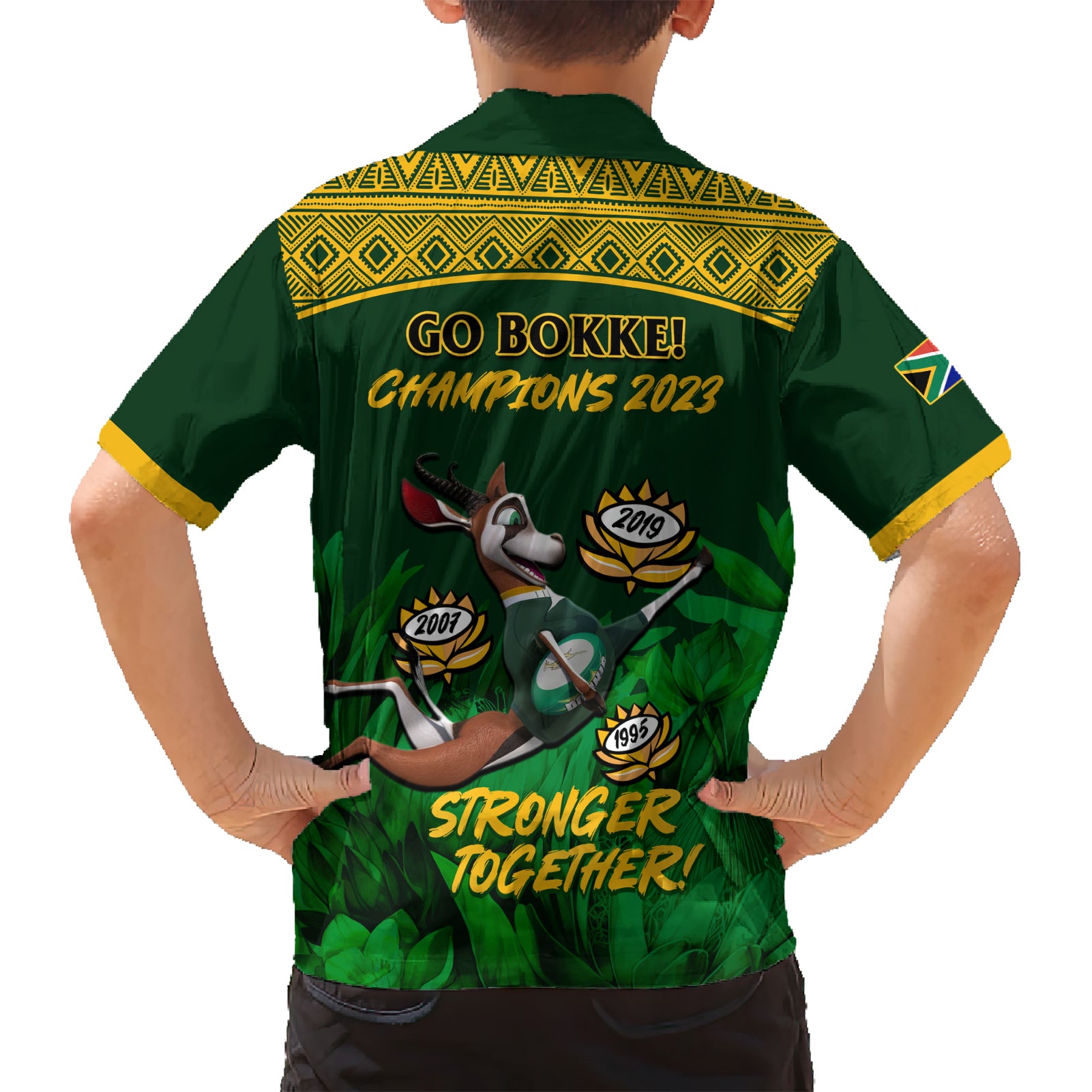 South Africa Rugby Hawaiian Shirt Go Bokke World Cup Champions History - Vibe Hoodie Shop