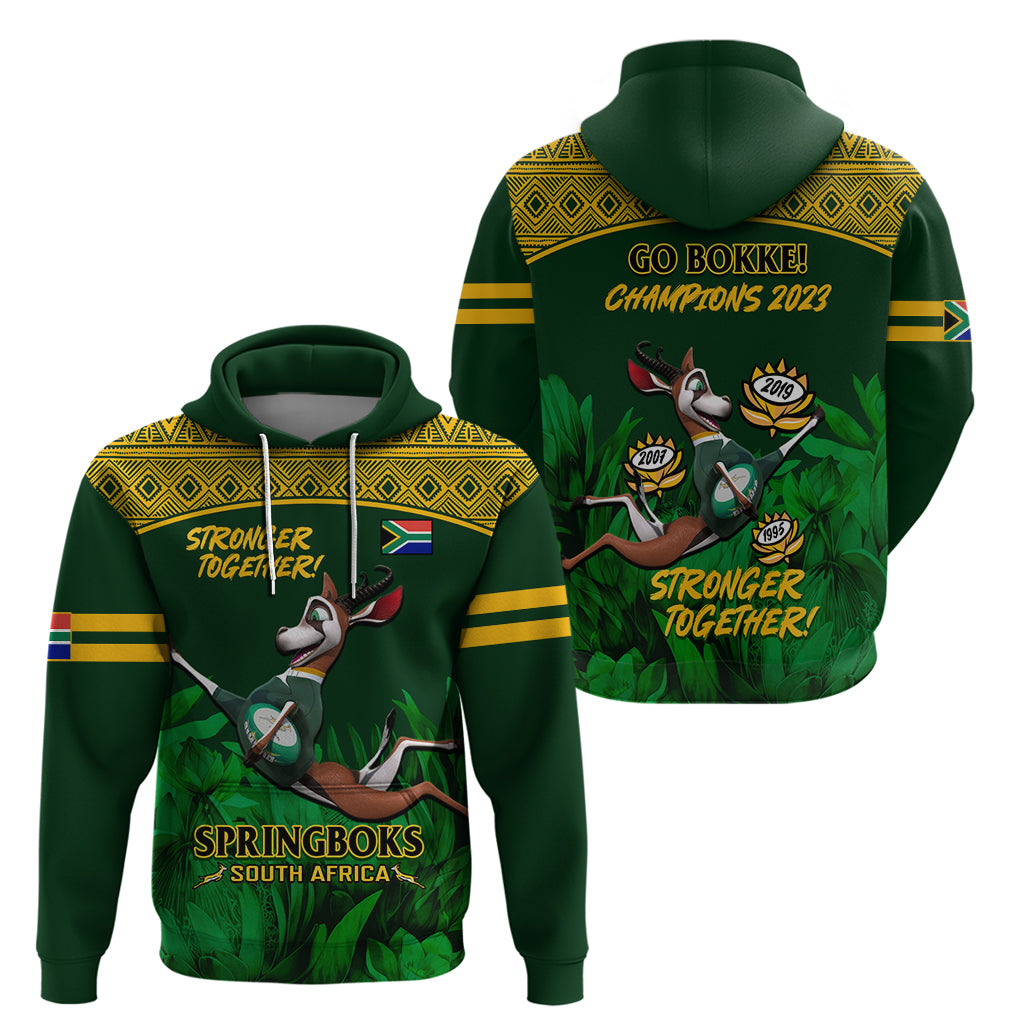 South Africa Rugby Hoodie Go Bokke World Cup Champions History - Vibe Hoodie Shop