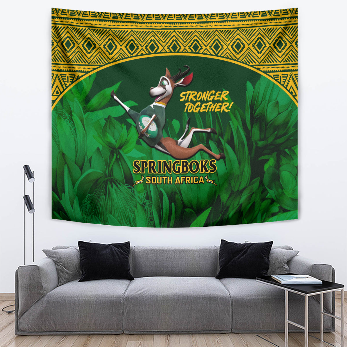 South Africa Rugby Tapestry Go Bokke World Cup Champions History - Vibe Hoodie Shop