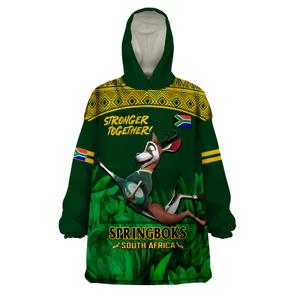 South Africa Rugby Wearable Blanket Hoodie Go Bokke World Cup Champions History - Vibe Hoodie Shop