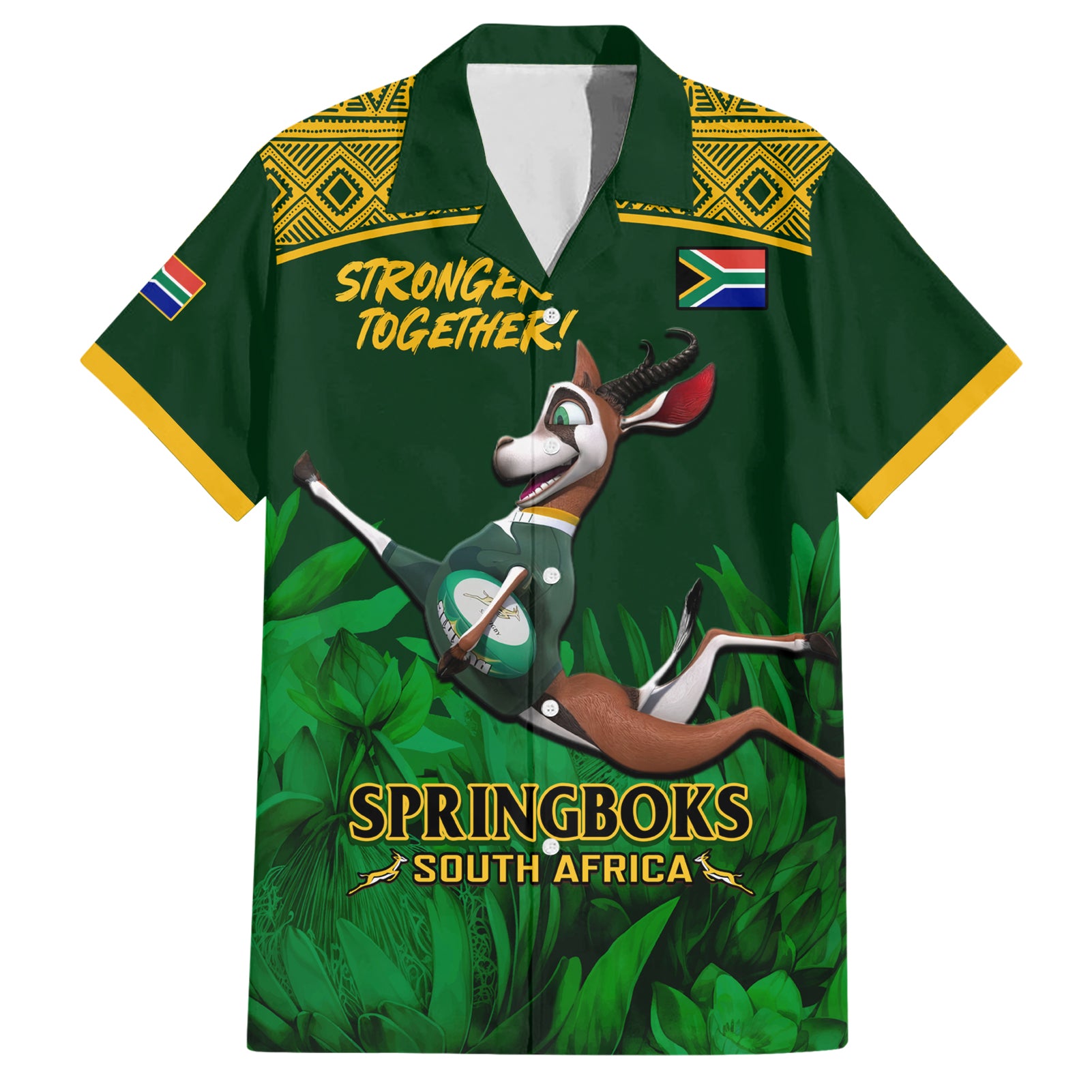 Custom South Africa Rugby Hawaiian Shirt Go Bokke World Cup Champions History - Vibe Hoodie Shop