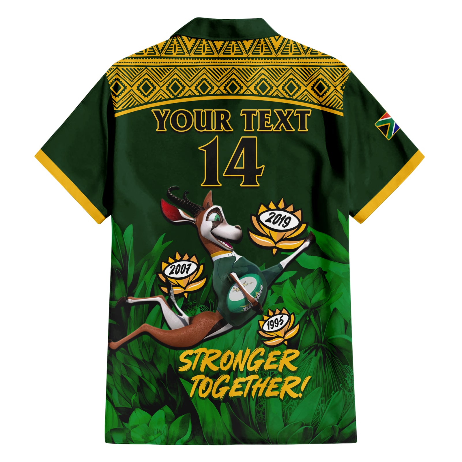 Custom South Africa Rugby Hawaiian Shirt Go Bokke World Cup Champions History - Vibe Hoodie Shop