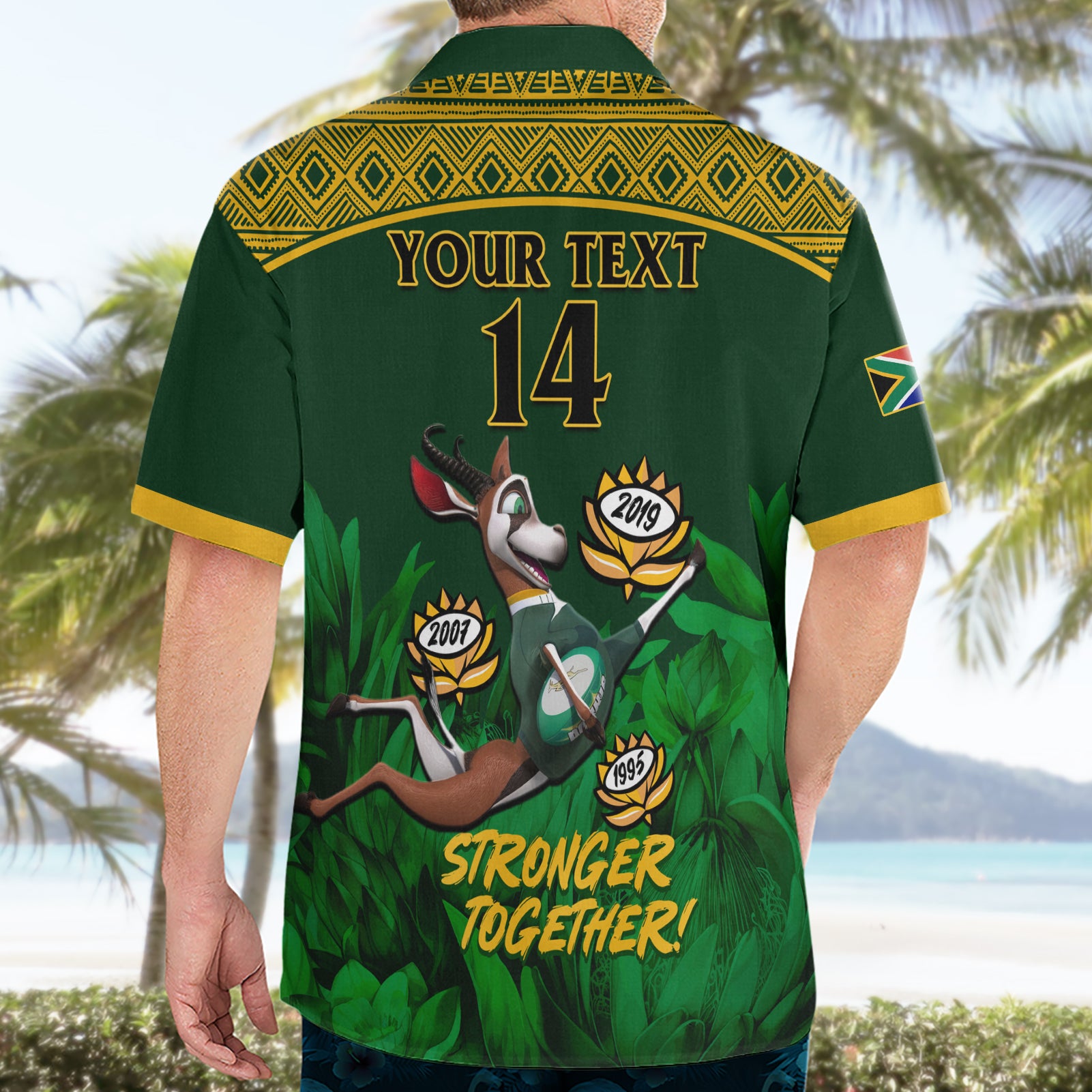 Custom South Africa Rugby Hawaiian Shirt Go Bokke World Cup Champions History - Vibe Hoodie Shop