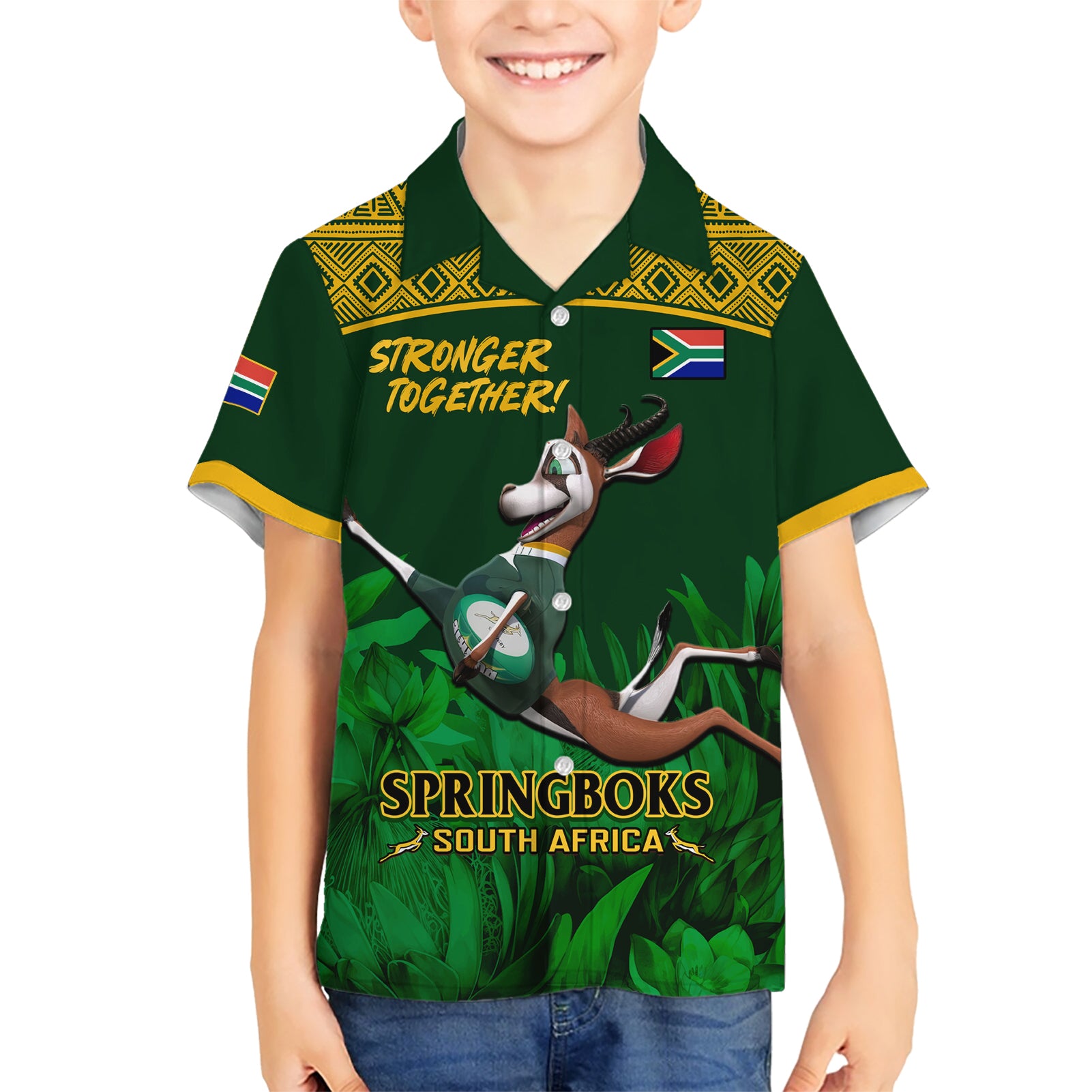 Custom South Africa Rugby Hawaiian Shirt Go Bokke World Cup Champions History - Vibe Hoodie Shop