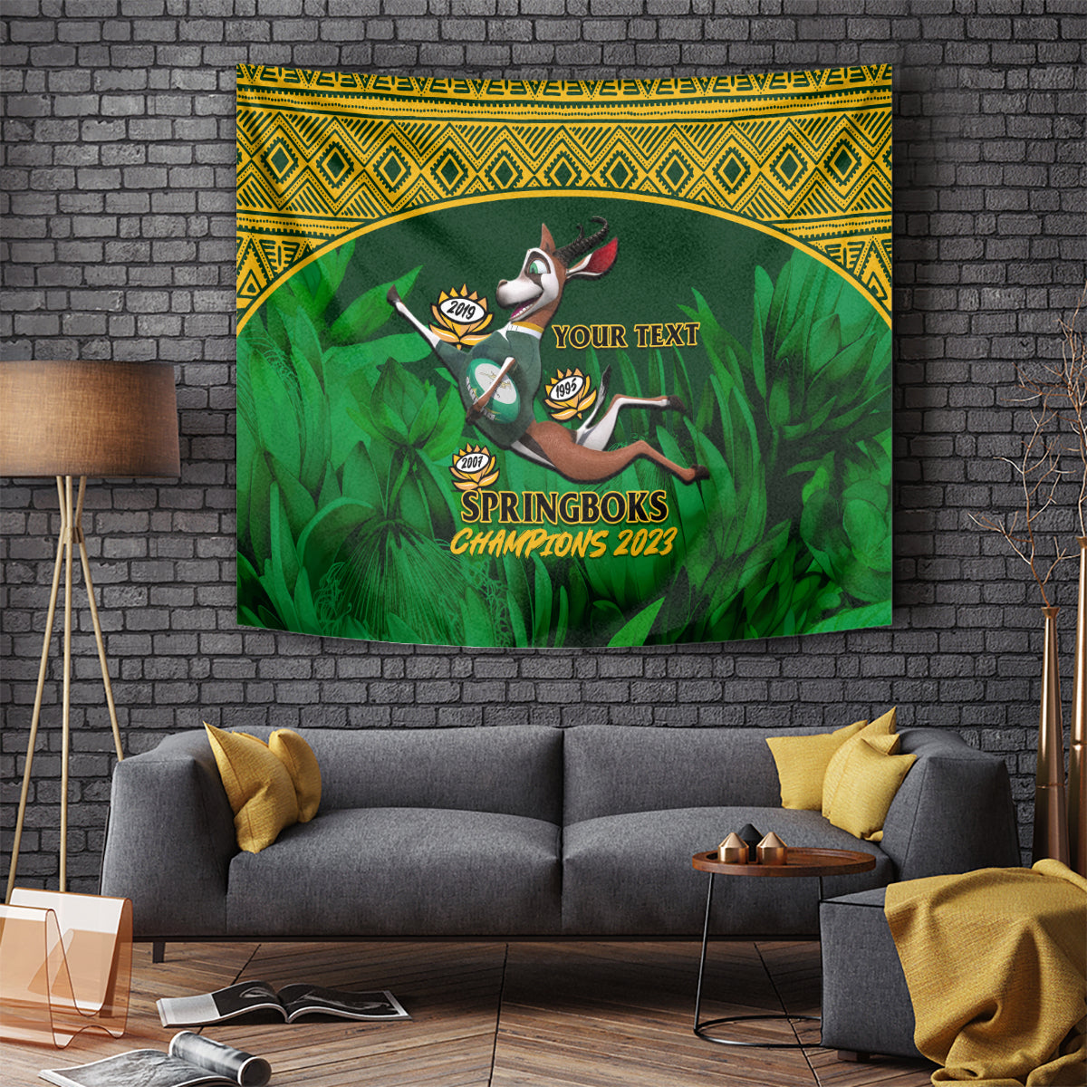 Custom South Africa Rugby Tapestry Go Bokke World Cup Champions History - Vibe Hoodie Shop