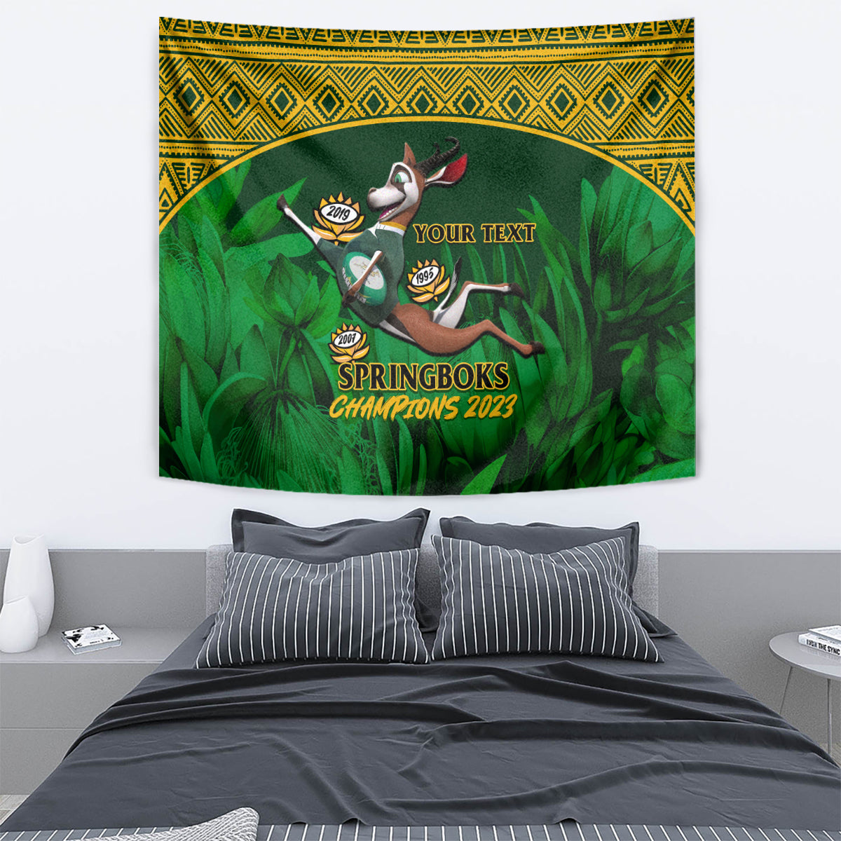 Custom South Africa Rugby Tapestry Go Bokke World Cup Champions History - Vibe Hoodie Shop