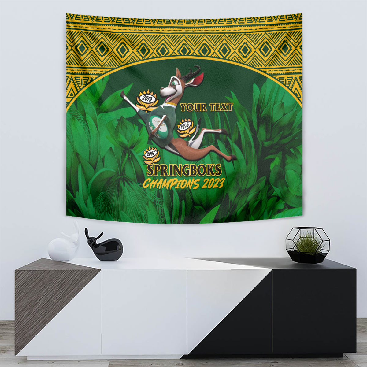 Custom South Africa Rugby Tapestry Go Bokke World Cup Champions History - Vibe Hoodie Shop