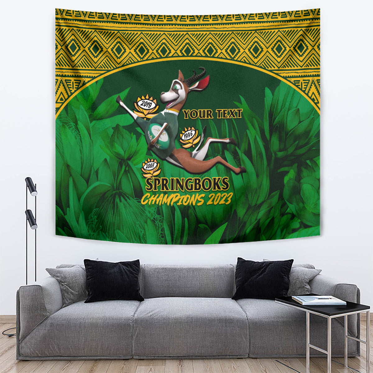 Custom South Africa Rugby Tapestry Go Bokke World Cup Champions History - Vibe Hoodie Shop