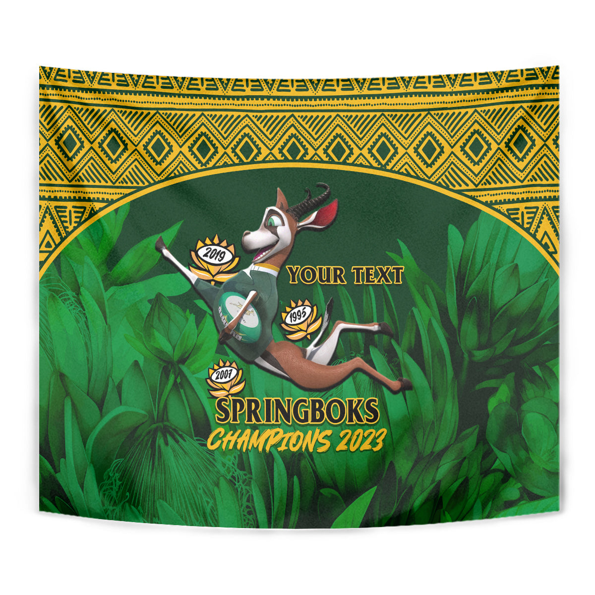 Custom South Africa Rugby Tapestry Go Bokke World Cup Champions History - Vibe Hoodie Shop