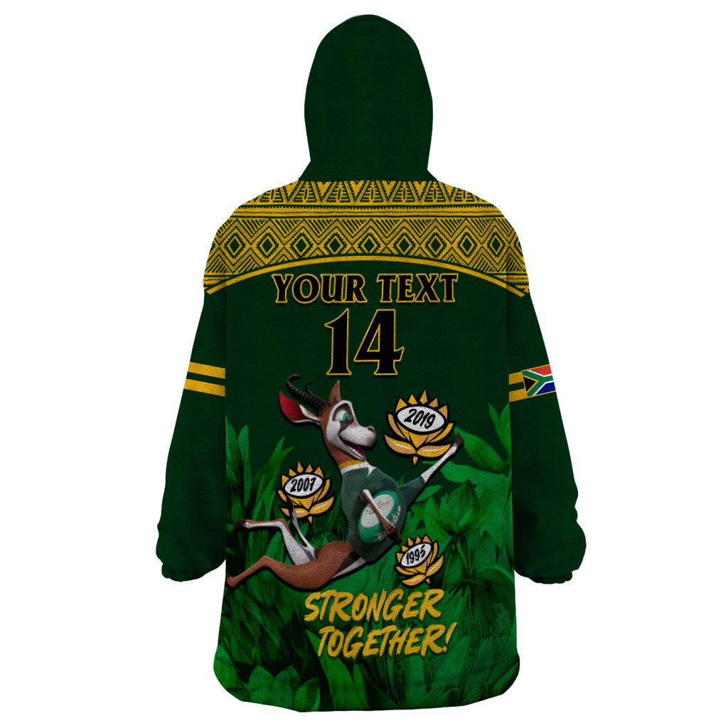 Custom South Africa Rugby Wearable Blanket Hoodie Go Bokke World Cup Champions History - Vibe Hoodie Shop