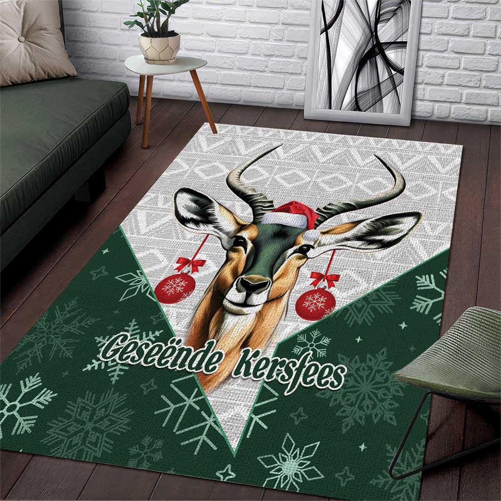 South Africa Springboks Christmas Area Rug Bokke Santa - Geseende Kersfees - Vibe Hoodie Shop