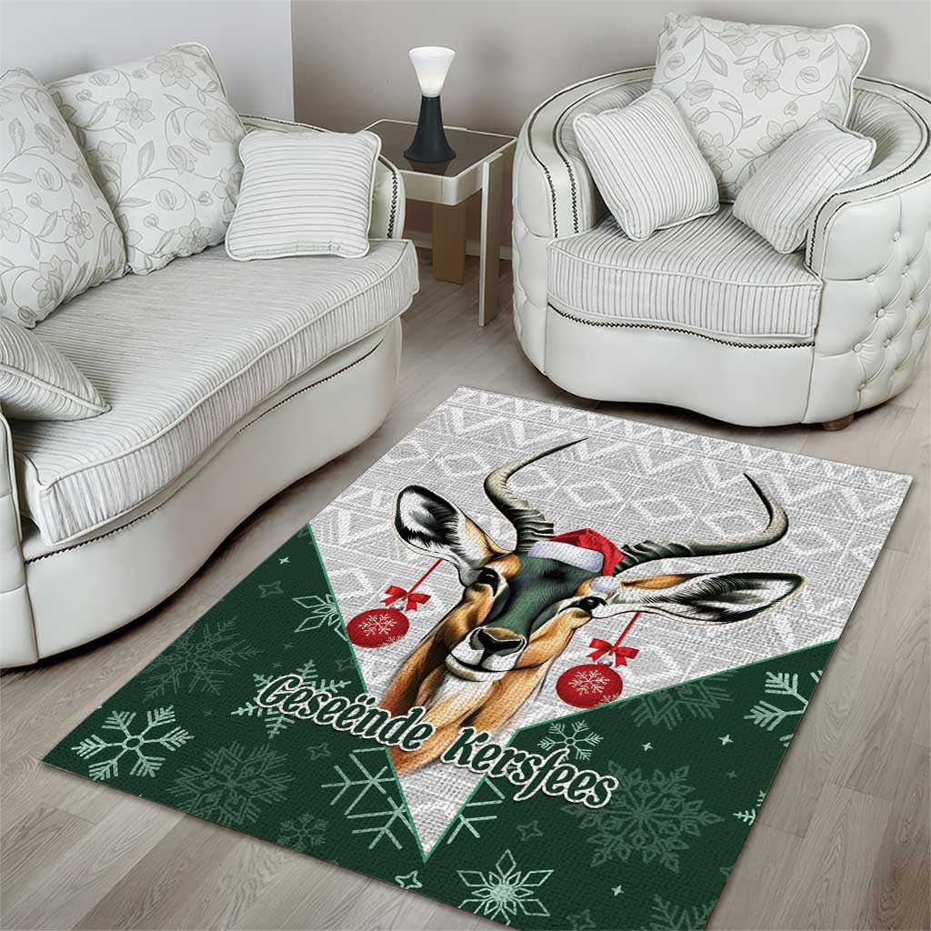 South Africa Springboks Christmas Area Rug Bokke Santa - Geseende Kersfees - Vibe Hoodie Shop