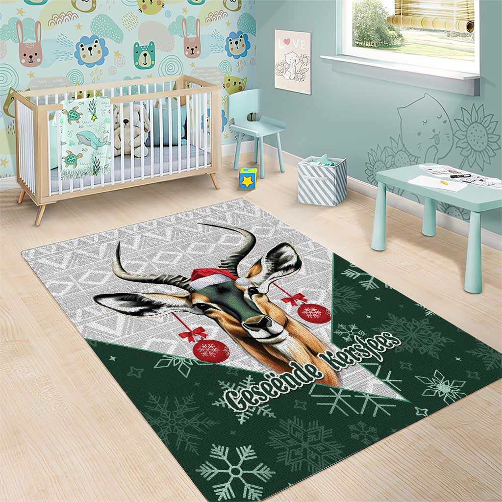 South Africa Springboks Christmas Area Rug Bokke Santa - Geseende Kersfees - Vibe Hoodie Shop