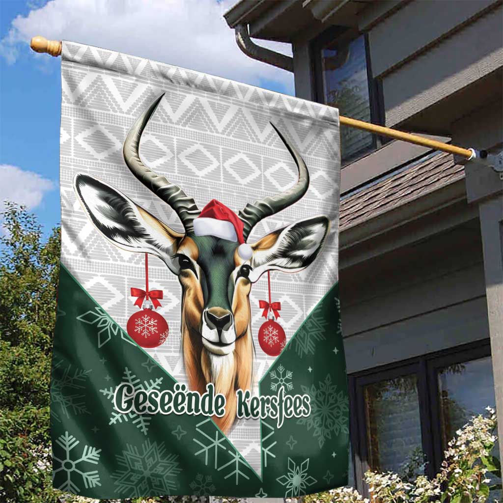 South Africa Springboks Christmas Garden Flag Bokke Santa - Geseende Kersfees - Vibe Hoodie Shop