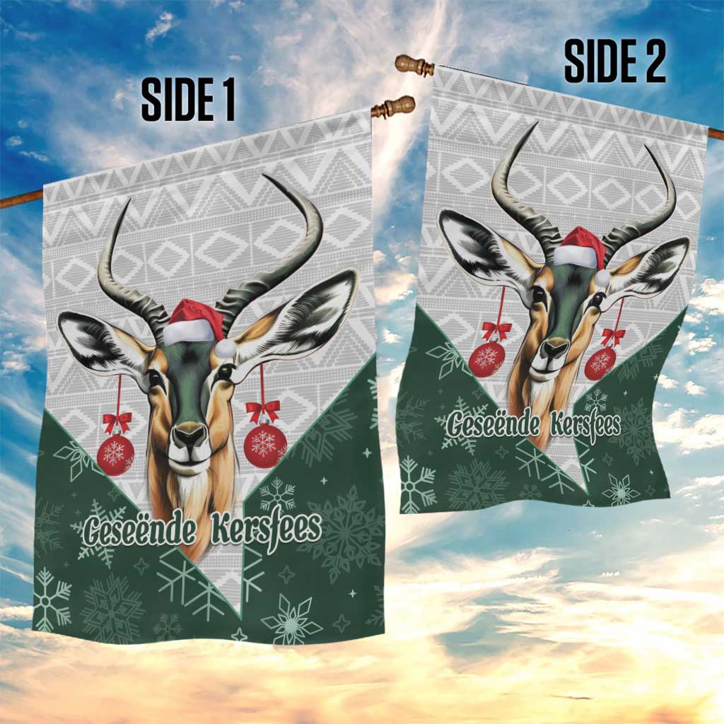South Africa Springboks Christmas Garden Flag Bokke Santa - Geseende Kersfees - Vibe Hoodie Shop