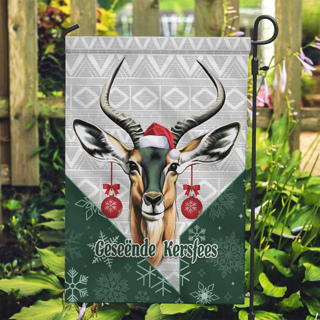 South Africa Springboks Christmas Garden Flag Bokke Santa - Geseende Kersfees - Vibe Hoodie Shop