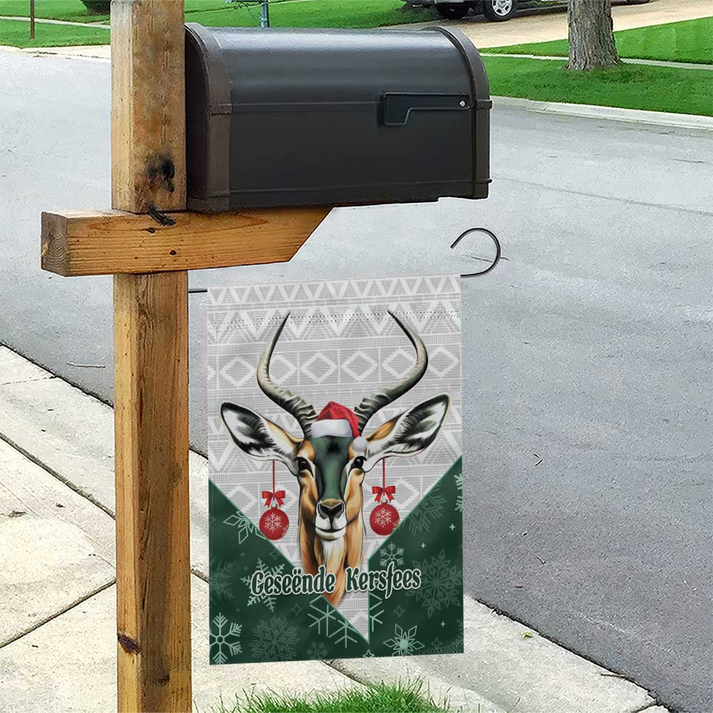 South Africa Springboks Christmas Garden Flag Bokke Santa - Geseende Kersfees - Vibe Hoodie Shop