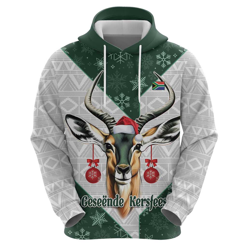 South Africa Springboks Christmas Hoodie Bokke Santa - Geseende Kersfees - Vibe Hoodie Shop