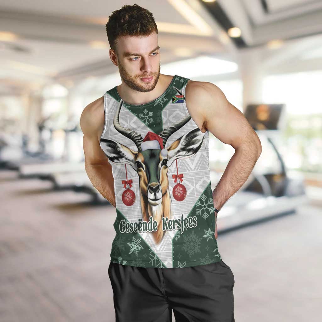 South Africa Springboks Christmas Men Tank Top Bokke Santa - Geseende Kersfees - Vibe Hoodie Shop