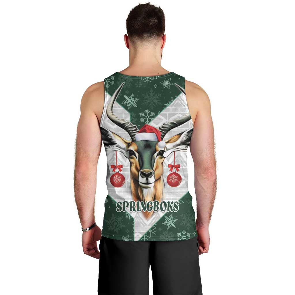 South Africa Springboks Christmas Men Tank Top Bokke Santa - Geseende Kersfees - Vibe Hoodie Shop