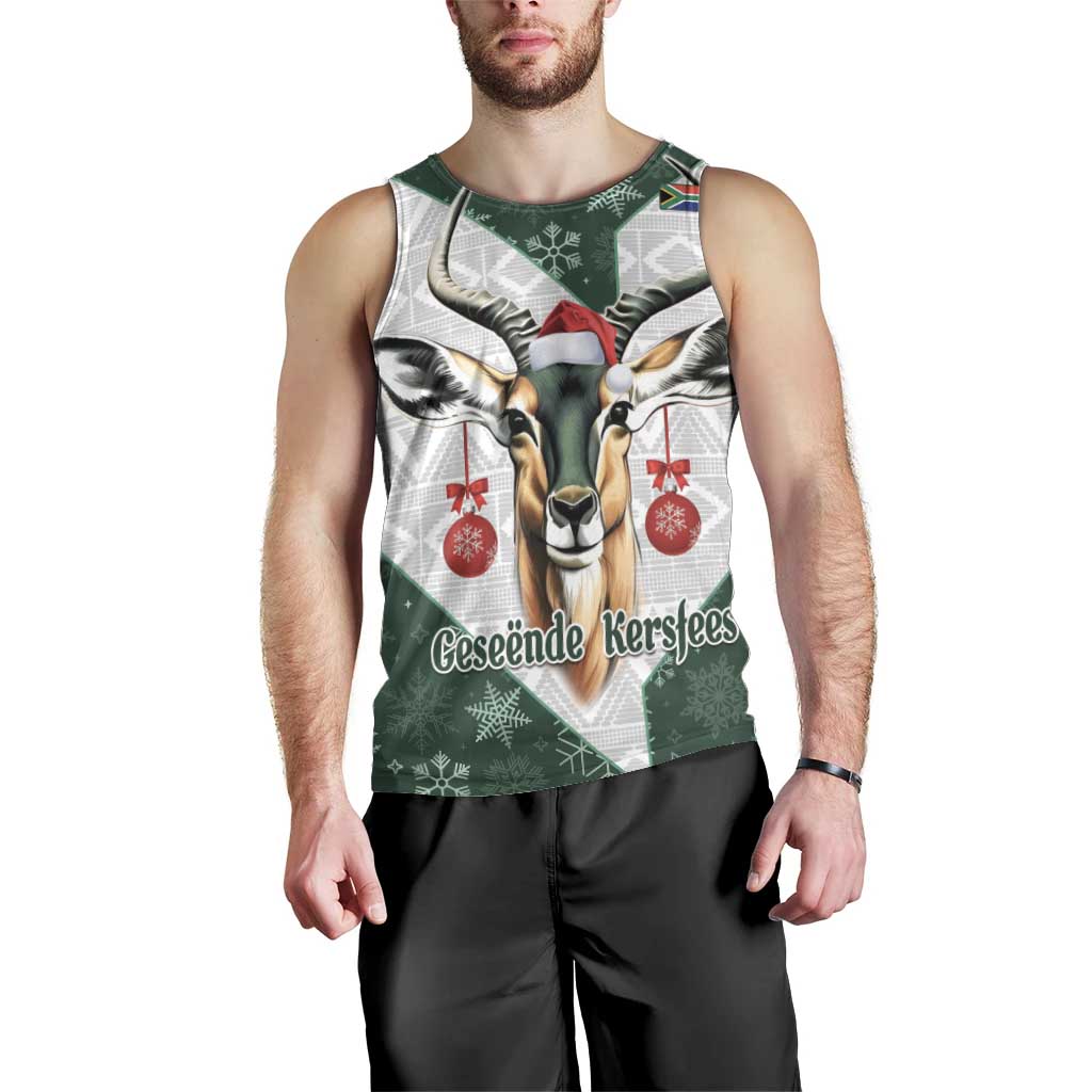 South Africa Springboks Christmas Men Tank Top Bokke Santa - Geseende Kersfees - Vibe Hoodie Shop