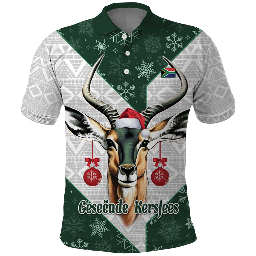 South Africa Springboks Christmas Polo Shirt Bokke Santa - Geseende Kersfees - Vibe Hoodie Shop