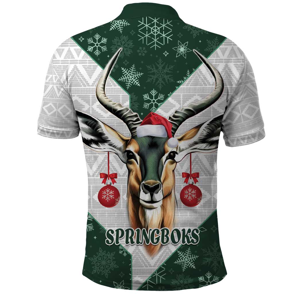 South Africa Springboks Christmas Polo Shirt Bokke Santa - Geseende Kersfees - Vibe Hoodie Shop