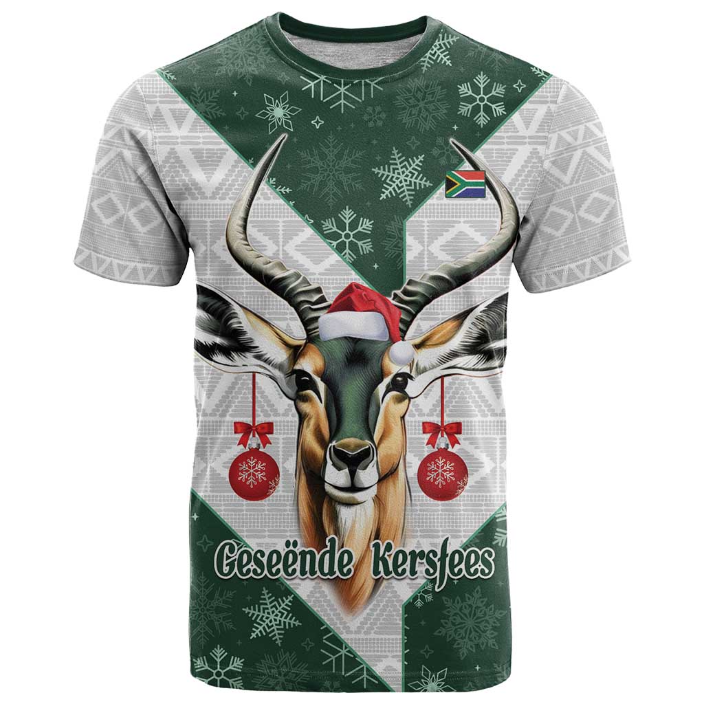 South Africa Springboks Christmas T Shirt Bokke Santa - Geseende Kersfees - Vibe Hoodie Shop