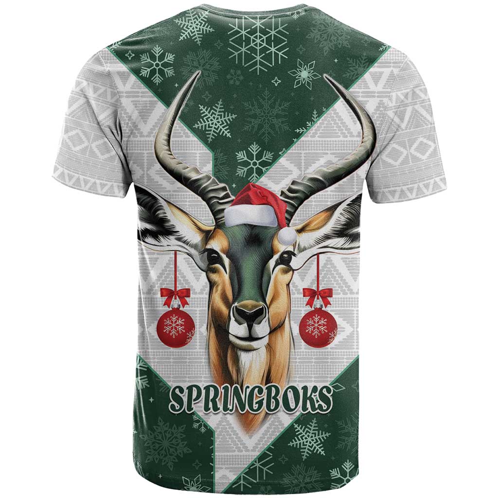 South Africa Springboks Christmas T Shirt Bokke Santa - Geseende Kersfees - Vibe Hoodie Shop