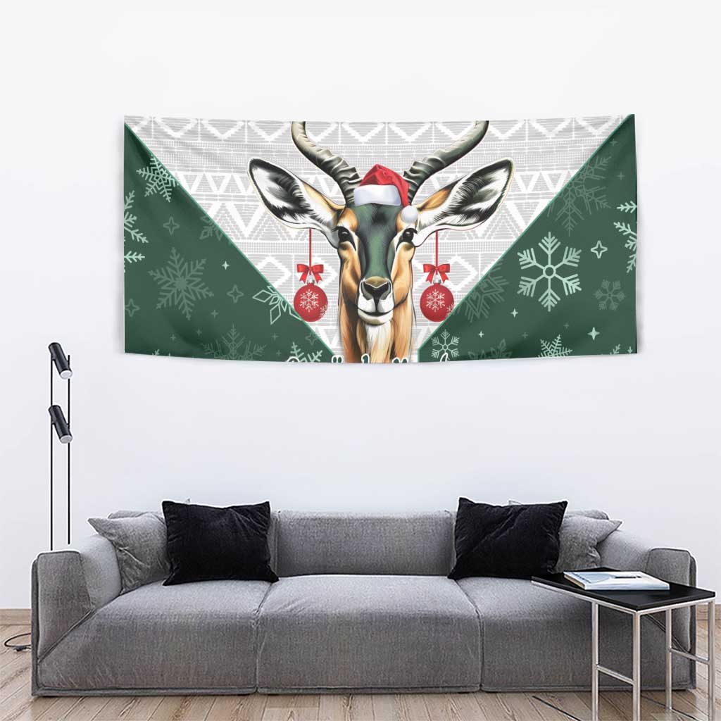 South Africa Springboks Christmas Tapestry Bokke Santa - Geseende Kersfees - Vibe Hoodie Shop