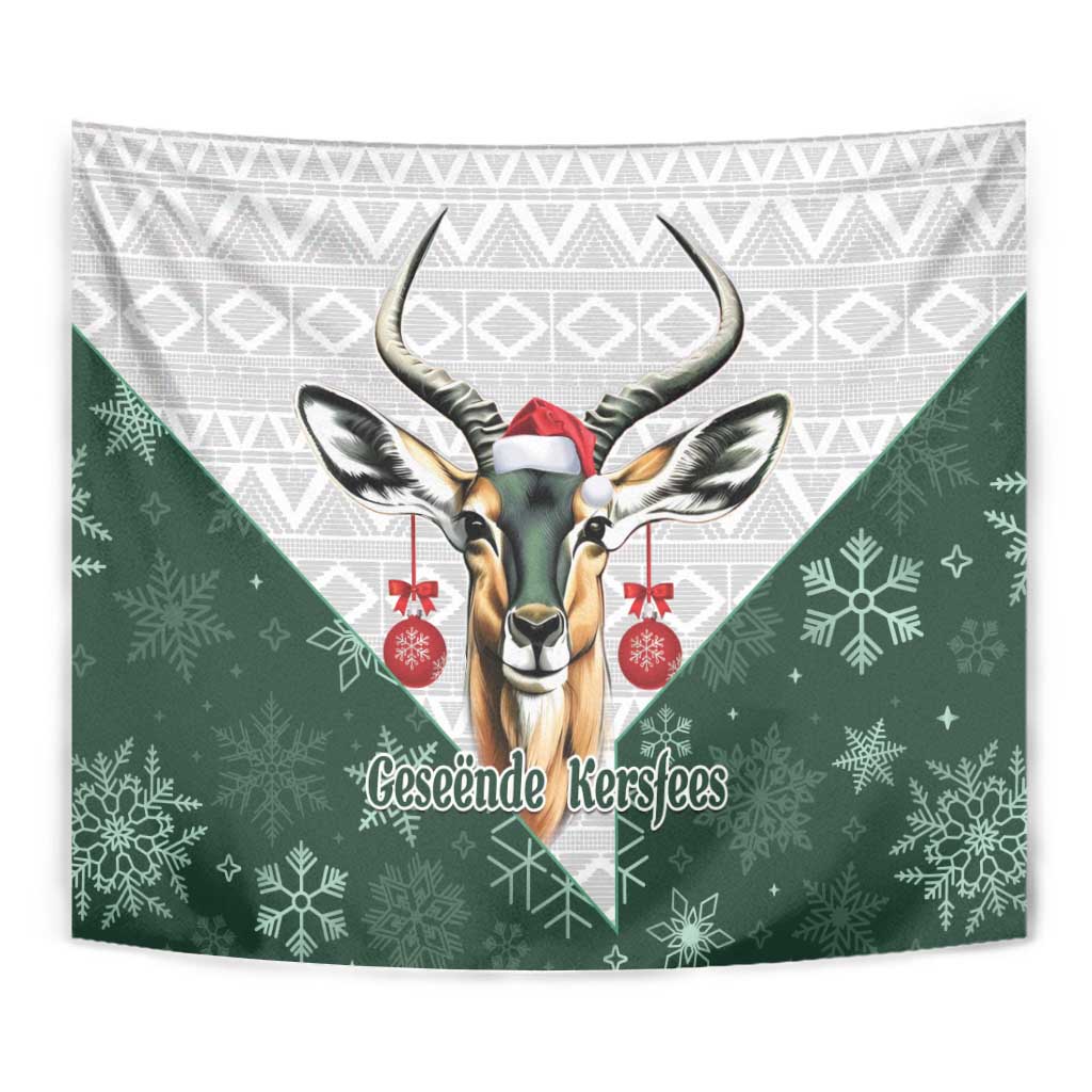 South Africa Springboks Christmas Tapestry Bokke Santa - Geseende Kersfees - Vibe Hoodie Shop