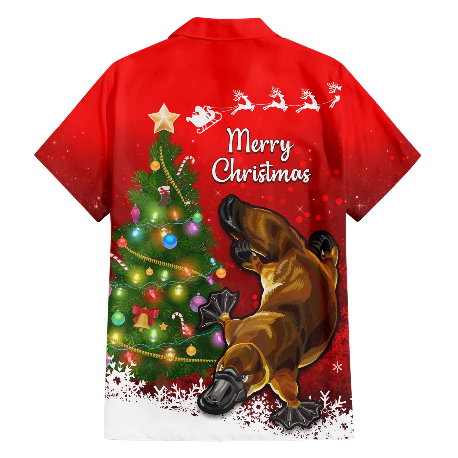 Personalised Australia Christmas Hawaiian Shirt Aussie Platypus Xmas Vibes - Vibe Hoodie Shop