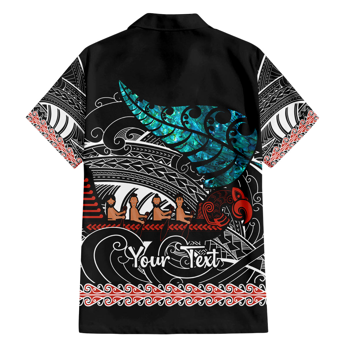 personalised-new-zealand-waka-family-matching-long-sleeve-bodycon-dress-and-hawaiian-shirt-aotearoa-maori-silver-fern-pattern