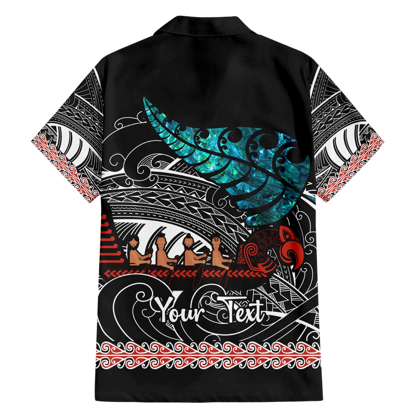 personalised-new-zealand-waka-family-matching-short-sleeve-bodycon-dress-and-hawaiian-shirt-aotearoa-maori-silver-fern-pattern