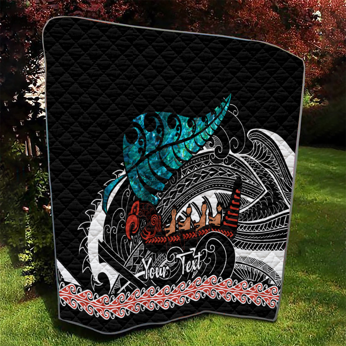 Personalised New Zealand Waka Quilt Aotearoa Maori Silver Fern Pattern - Vibe Hoodie Shop