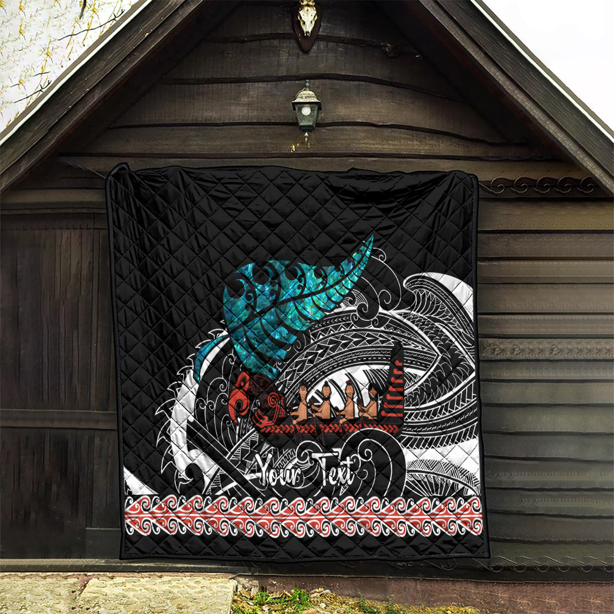 Personalised New Zealand Waka Quilt Aotearoa Maori Silver Fern Pattern - Vibe Hoodie Shop