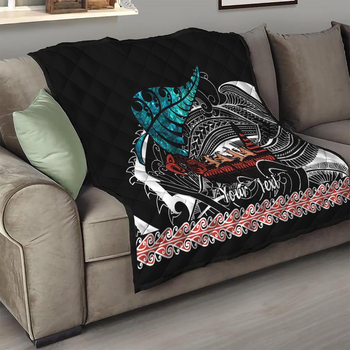 Personalised New Zealand Waka Quilt Aotearoa Maori Silver Fern Pattern - Vibe Hoodie Shop