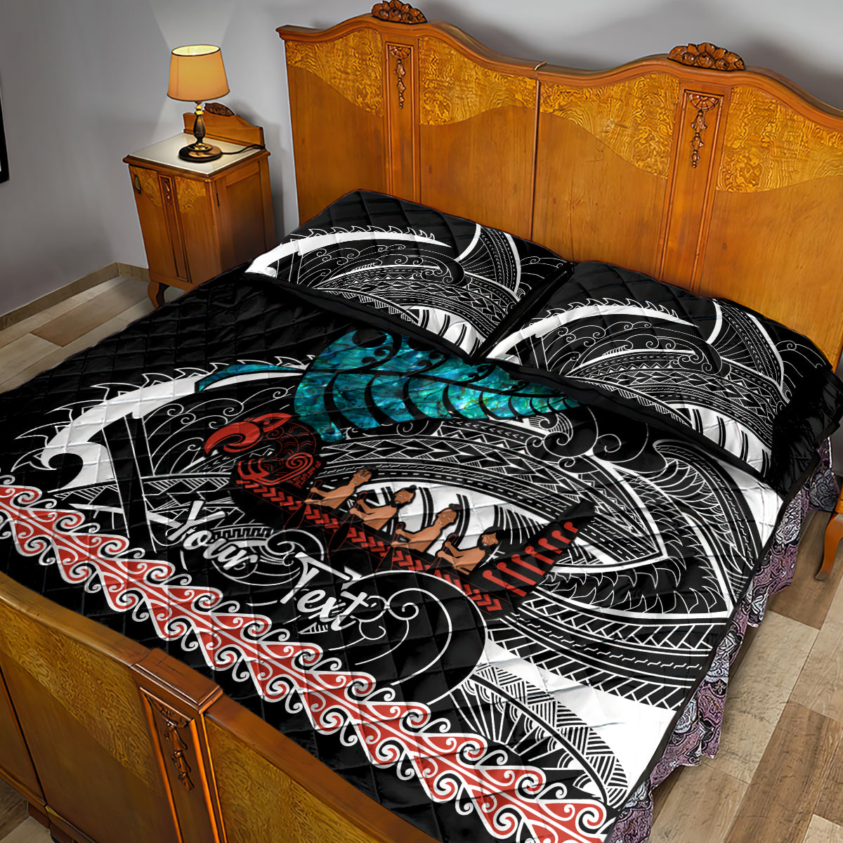 Personalised New Zealand Waka Quilt Bed Set Aotearoa Maori Silver Fern Pattern - Vibe Hoodie Shop