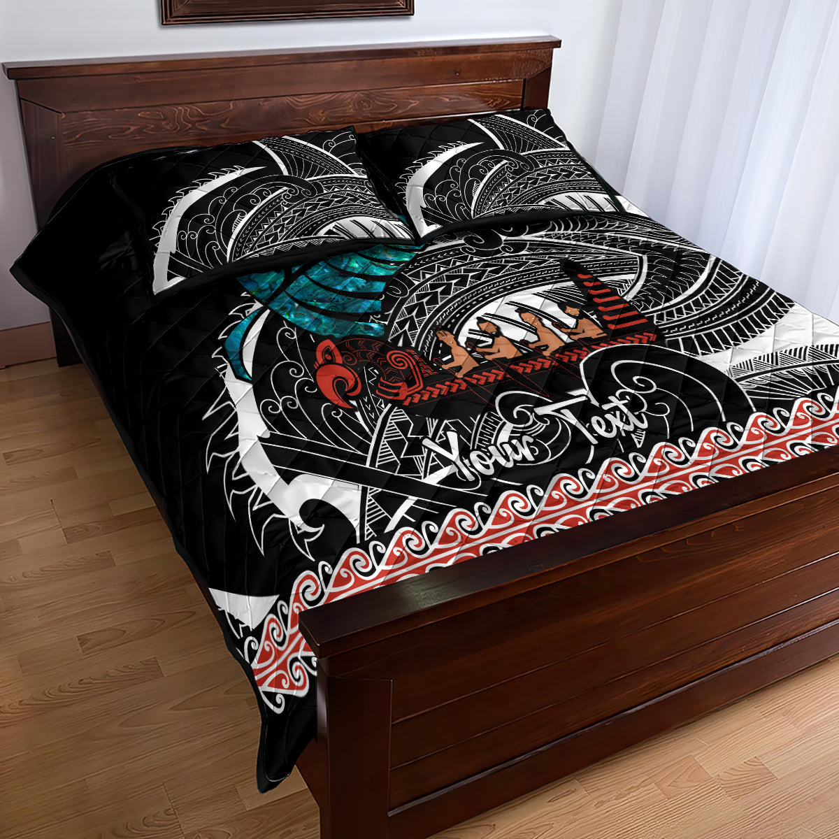 Personalised New Zealand Waka Quilt Bed Set Aotearoa Maori Silver Fern Pattern - Vibe Hoodie Shop