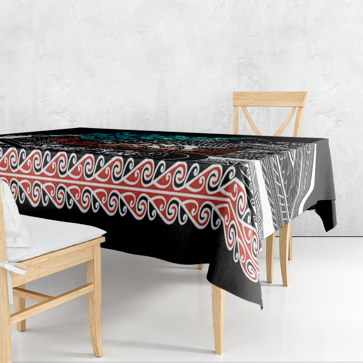 personalised-new-zealand-waka-tablecloth-aotearoa-maori-silver-fern-pattern