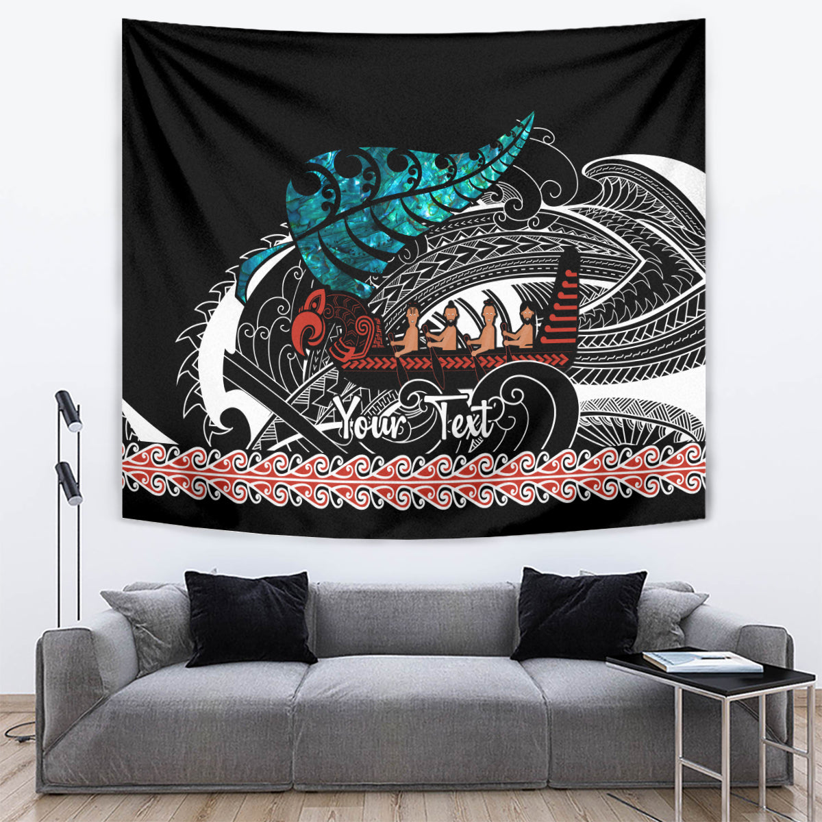 Personalised New Zealand Waka Tapestry Aotearoa Maori Silver Fern Pattern - Vibe Hoodie Shop