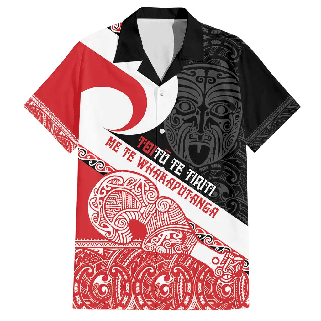 Toitu Te Tiriti Me Te Whakaputanga Hawaiian Shirt Maori Wahaika With Haka Face - Vibe Hoodie Shop