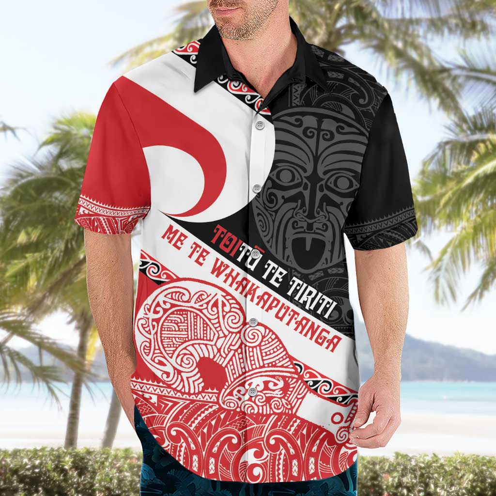 Toitu Te Tiriti Me Te Whakaputanga Hawaiian Shirt Maori Wahaika With Haka Face - Vibe Hoodie Shop