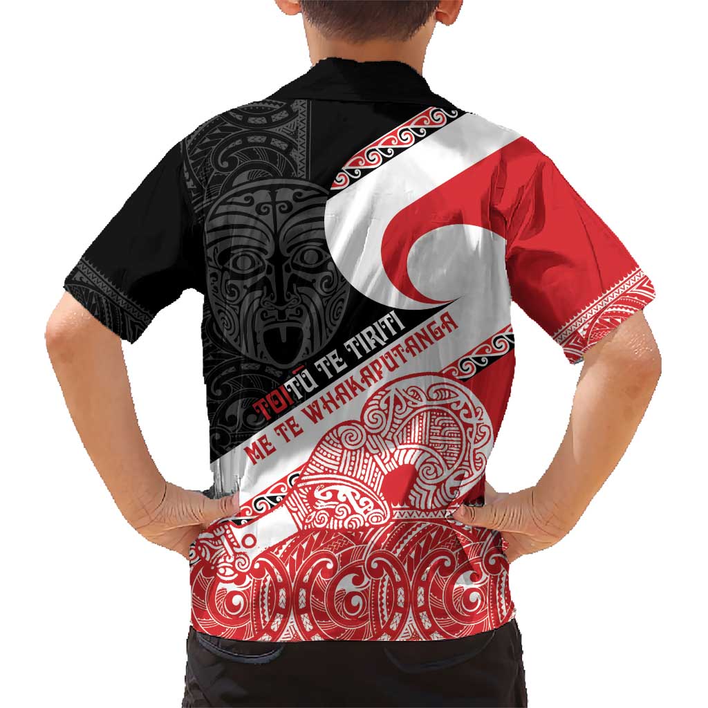 Toitu Te Tiriti Me Te Whakaputanga Hawaiian Shirt Maori Wahaika With Haka Face - Vibe Hoodie Shop