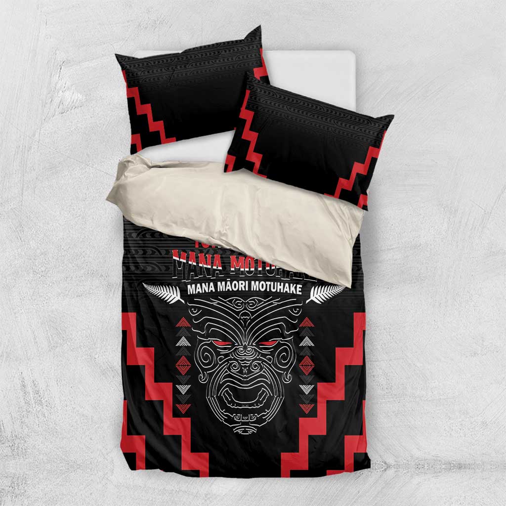 Toitu Te Tiriti Mana Maori Motuhake Bedding Set Aotearoa Haka Face Mix Poutama Art - Vibe Hoodie Shop