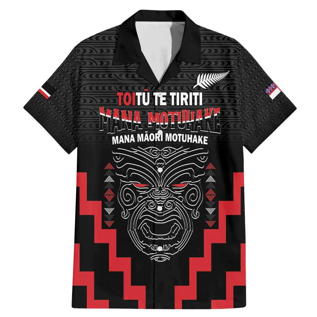 Personalised Toitu Te Tiriti Mana Maori Motuhake Family Matching Mermaid Dress and Hawaiian Shirt Aotearoa Haka Face Mix Poutama Art