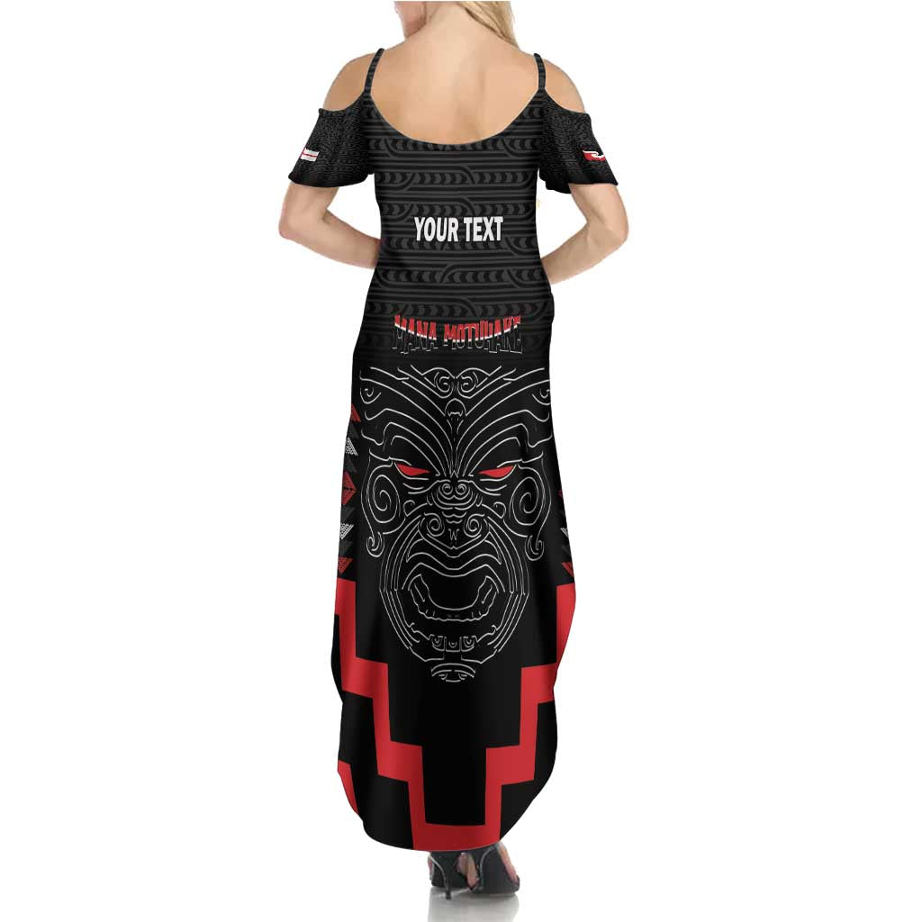 Personalised Toitu Te Tiriti Mana Maori Motuhake Family Matching Summer Maxi Dress and Hawaiian Shirt Aotearoa Haka Face Mix Poutama Art