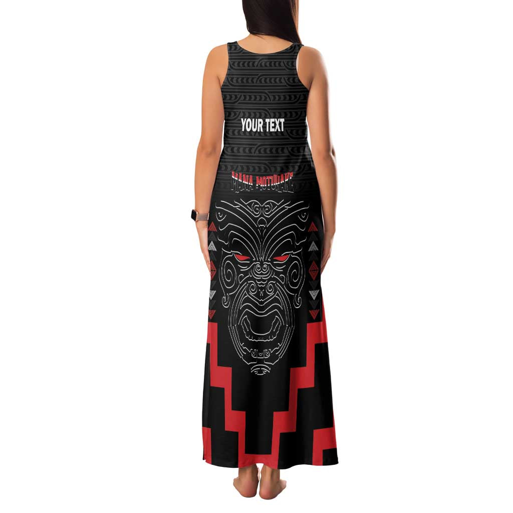 Personalised Toitu Te Tiriti Mana Maori Motuhake Family Matching Tank Maxi Dress and Hawaiian Shirt Aotearoa Haka Face Mix Poutama Art