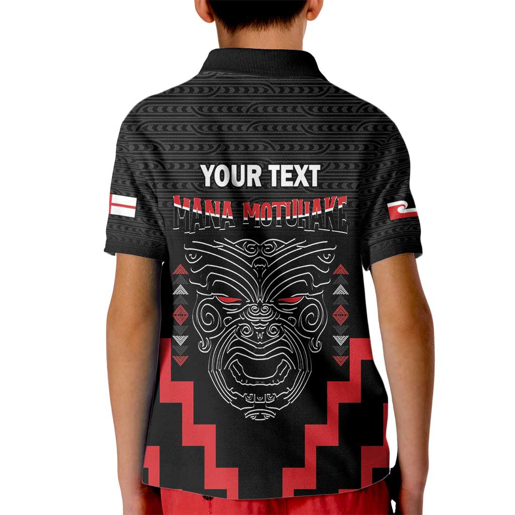 Personalised Toitu Te Tiriti Mana Maori Motuhake Kid Polo Shirt Aotearoa Haka Face Mix Poutama Art - Vibe Hoodie Shop